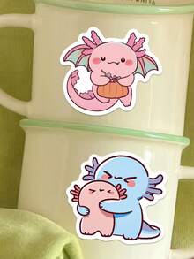 50 件/套可爱墨西哥钝口螈装饰贴纸，适用于马克杯、笔记本、手提包、礼品盒、节日礼物、派对用品、信封 - 彩色 - 查看 1