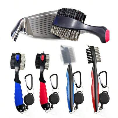 Golf Club Brush Golf Groove Cleaning Brush 2 Sided Golf Putter Wedge Ball Groove Cleaner Kit Cleaning Tool Golf Accessories New And Old Models With Different Details, Randomly Shipped With Different Styles