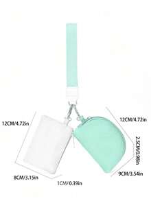 女士迷你拉链腕包，双口袋腕带便携钥匙包零钱包，黑色迷你零钱包，秋季旅行钱包零钱包 - 彩色 - 查看 2