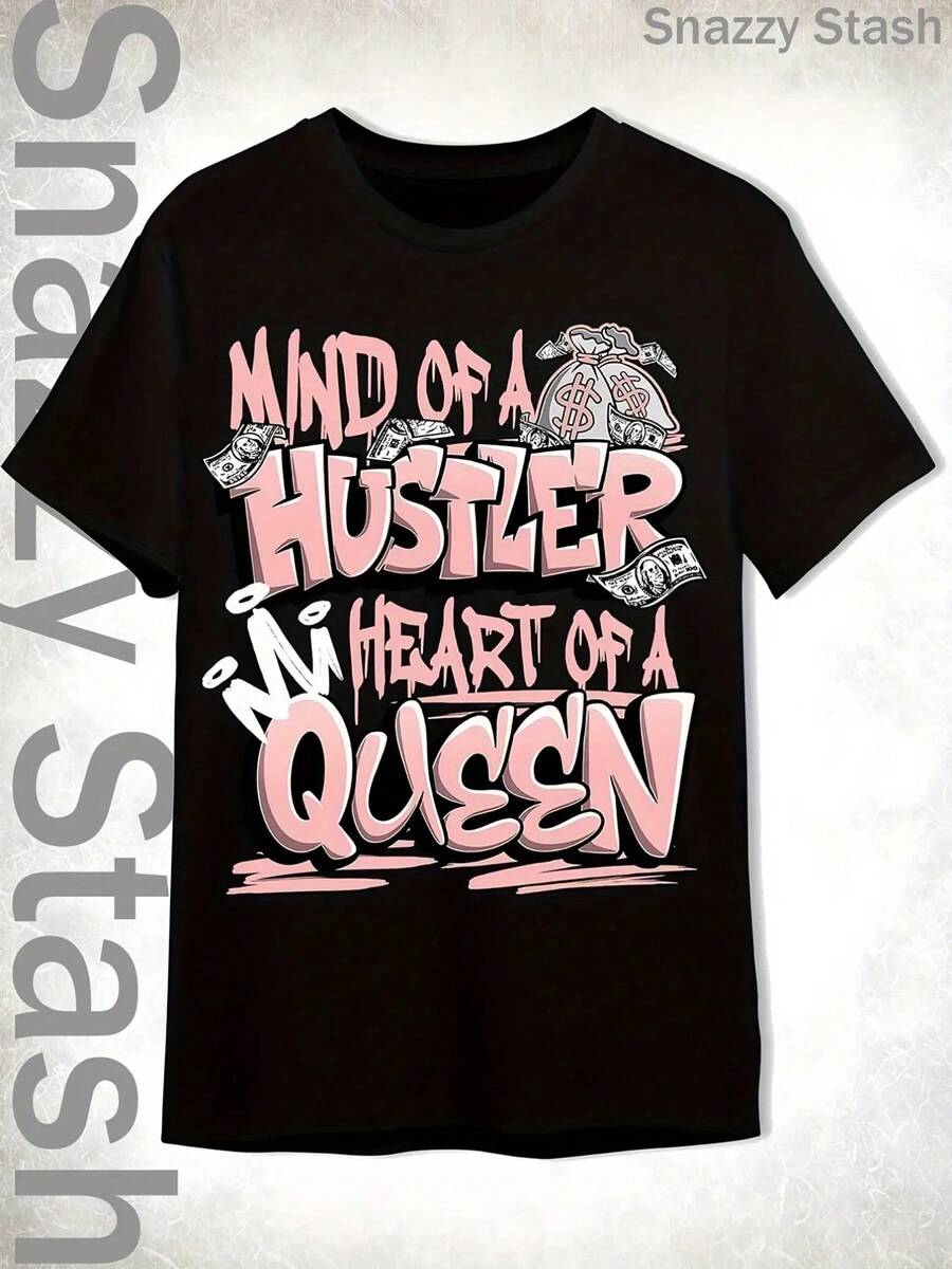 Camiseta gráfica rosa de la leyenda baja 11s unisex de Hustler Heart Queen para hombres y mujeres, negra, blanca, de algodón de manga corta, cuello redondo, suave, transpirable, ajuste regular. - Negro - Ver 1