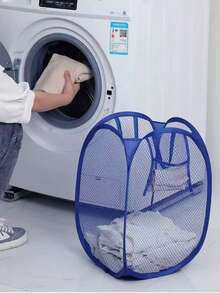可折叠脏衣篮，居家收纳好帮手，便携式洗衣篮，适用于浴室、卧室、宿舍和衣橱。轻便可折叠脏衣篮，配有便捷提手，经久耐用，适合日常洗衣和快速分类。节省空间，是理想的家用洗衣解决方案，尤其适合公寓生活、共用洗衣房和换季衣物收纳。可用作脏衣篮、分类篮和临时储物篮。不用时可折叠收纳。加固缝线和坚固框架，宽大开口和易于清洁的侧面设计，满足您日常使用需求。 - 彩色 - 查看 4