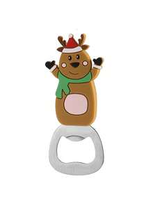 3pcs Christmas Magnetic Bottle Opener, Cute Cartoon Stainless Steel Beer And Soda Water Bottles, Christmas Patterns, Santa Claus, Christmas Tree, Snowman, Christmas Teddy Bear, Christmas Deer, Refrigerator Stickers, Catering Equipment And Supplies - Multicolor - View 7