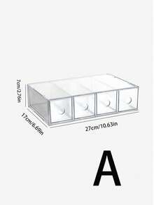 1 pieza Organizador de escritorio de acrílico con 4 compartimentos, organizador vertical para maquillaje, cuidado de la piel, gafas de sol y almacenamiento de artículos de papelería