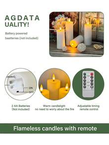 4/12pcs Flameless Candles With Remote/Timer, LED Electronic Candles, Outdoor Flickering Flameless Candles, Battery Powered, Home Decor, Tabletop Decor, Holiday Decor, Wishing Candles, Suitable For Christmas, Valentine's Day, Halloween, Home, Wedding, Gift, Birthday Decor, Party - 白色 - 查看 8