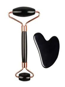 2pcs Facial Beauty Massage Tool Set, With Roller Massager And Scraping Board, Facial Massage Tools, Can Also Be Used For Body And Back, Pink/White/Black Optional, Christmas Gift.