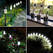 1/10pcs Outdoor Solar Landscape Lawn Light And Shadow Lights, Stainless Steel LED Waterproof Stick Stick Lights, Solar Garden Light, Yard Light, For Pathway, Patio, Lawn, Walkway, Deck And Driveway, Christmas Holiday Gift