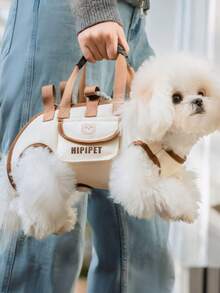 Haustier Tragetasche mit Leine Set, Katzentragetasche, Hundetragetasche, atmungsaktiver tragbarer Haustier-Rucksack für den Außenbereich, Handtasche mit Schulterriemen, leichte Reise-Tragetasche