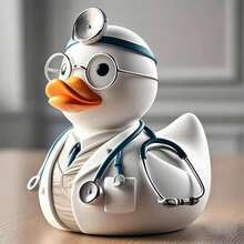 1pc Handmade Daily Hero Duck Doctor Figurine, Suitable For Home Cabinet, Office Desk, Resin Craft Gift, Christmas Decor, Kitchen Accessory, Autumn Decor, Christmas Home Decor, Handmade Gift, Room Decor, Christmas, Thanksgiving Decoration - Multicolor - View 2