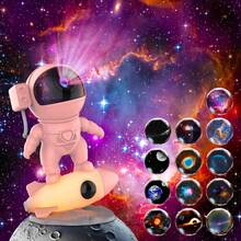 1pc 13-In-1 High Definition 4th Gen Rocket Astronaut Galaxy Projector Lamp, With Timer Function, Portable Adjustable RGB Color Night Light, Galaxy Projector Lamp For Bedroom, Aurora Projector, Gaming Room, Home Theater, Ceiling Decoration