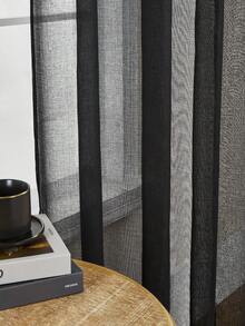 1 tấm rèm voan trắng mỏng, được thiết kế để lọc ánh sáng nhưng vẫn trong suốt, thích hợp cho phòng ngủ, văn phòng, nhà bếp, phòng khách, phòng làm việc và trang trí nhà cửa. - màu đen - Xem 7