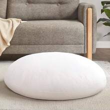 Round Floor Pillow Insert, Large Thick Meditation Cushion, 32 Inch Circular Seating Cushions, Foam Added, Advanced - 白色(僅插入)+1包 - 查看 1