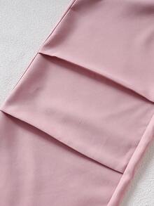 3 Stücke/Set Teenager Mädchen Outfit mit Crop Waffle Strick Top mit Kreuzdetail, einfarbigem Top und schicken Cargo Hosen