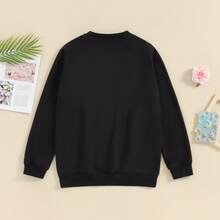 Mommy And Me Matching Outfits Christmas/Halloween Sweatshirts Family Matching Xmas Clothes Long Sleeve Crewneck Mama/Mini Letter Print Sweatshirts Pullover Tops Winter Fall Clothes - 黑色 - 查看 7