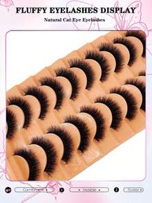 10 Pairs 6D Fluffy False Eyelashes - D Curl, 6-14mm - Dramatic Lashes For Voluminous Eye Makeup, Handmade Reusable Short Natural Lashes - Natural Lashes - View 2