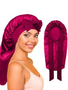 奢华缎面真丝睡帽 - 可调节舒适系带，真丝睡帽，丝绸睡帽，缎面睡帽，桑蚕丝睡帽，加厚干发帽，适合秋冬季节，日常佩戴，可用于护发、化妆、烹饪、睡眠、旅行、度假等场合。另有浴巾，适用于美容院、酒店、运动、家居等场所，可用作毛巾、护肤干发巾。 - 彩色 - 查看 18