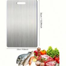 1pc Stainless Steel Cutting Board Is High Quality, Rust-Proof And Double-Sided, Can Be Used For Cutting Meat, Fruits And Vegetables,  Washable With Water, Durable, Available In A Variety Of Sizes, Suitable For Various Festivals, Home And Kitchen Use