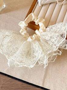 1pc/2pcs Elegant Lace Hair Scrunchies, Suitable For Ponytail, Bun Hairstyles, Dress Up, Daily Wear, Bohemian Style Hair Accessories, Spring/Summer, Hair Ties, Scrunchy Hair Ties