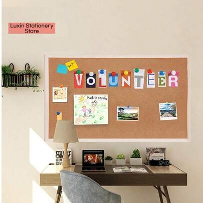 1 Piece Wooden Frame Cork Board, 15.75 Inches X 11.8 Inches, Essential Bulletin Board For Posting Notes And Photos, Comes With Nails, Suitable For Office, Home And School Wall Mounting (Includes Nails, Eye Screws, Ropes, Screws), Suitable For Students, Office Workers, Teachers, And Homeowners