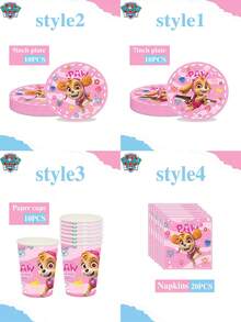 Juego de 50 piezas / 20 piezas / 10 piezas de vajilla y decoraciones con temática de PAW Patrol, que incluye vasos de papel, servilletas de papel y platos de papel. Se utilizan para la decoración y el realce de la atmósfera de la fiesta. Adecuado para reuniones familiares, fiestas al aire libre, fiestas de cumpleaños, actividades de ocio nocturno, picnics y fiestas de camping, ceremonias de graduación, celebraciones de bodas y también se pueden usar para decoraciones de vuelta al colegio.