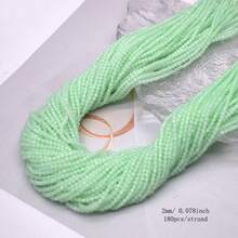 2毫米 1串 180颗 玻璃珠 小刻面玻璃吊坠隔珠 用于珠宝制作 DIY配件 - 2mm 瓷料小珠子 - 查看 12