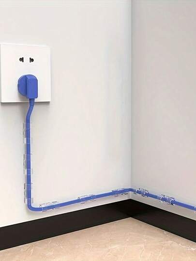 100 个透明粘性线夹 - 耐用的塑料电线整理器，用于电源线管理，牢固地固定在桌下和墙壁上，提供整洁的电缆存储解决方案