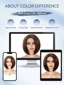 Heat Resistant Chemical Fiber Wigs Daily Wear Women Wigs Sweet Cute Wigs Prom Party Wigs Natural Hair - 棕色 - 查看 7