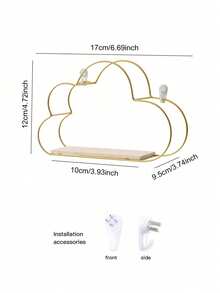 1pc Modern European Style Iron Wall Mounted Shelf - Fashionable Geometric Design, Suitable For Home And Office Decor And Storage