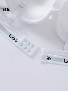 7pcs/Set Lightweight Padded Letter Print Push-Up Bras, Women Underwire Bras