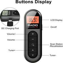 1pc FM Portable Radio,Horse Racing Sports Neck Clip, MiniRechargeable Pocket Radio With Digital Tuning For Optimal Reception, LCD Screen, Belt Clip, Stereo Headphone Jack For Meetings Fitness Jogging Walking Camping