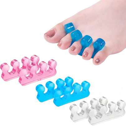 2/6件装脚趾分离器：男女通用指甲分离器，完美贴合，不染色，柔软可重复使用，美甲用品，美甲工具，美甲艺术工具，返校季，美甲，美甲工具（适用于指甲贴纸）