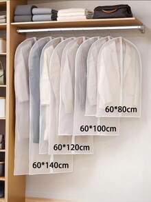 1-5 piezas Funda protectora transparente y gruesa de PEVA lavable, Funda para traje/chaqueta, Bolsa colgante antipolvo, Funda para vestido de novia, Bolsa colgante de almacenamiento para armario - Multicolor - Ver 3