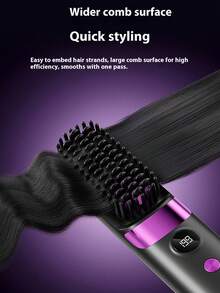 New USB Rechargeable Straightening Comb, Wireless Portable Hair Straightener Brush, Negative Ion Hair Care, 2-In-1 Hair Straightener And Curler