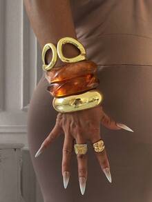 4 piezas/3 piezas/2 piezas/1 pieza Brazaletes de puño, Brazaletes dorados, Brazaletes anchos, Brazalete grueso, Juego de brazaletes, Brazalete ancho, Brazalete para mujer, Regalo para ella