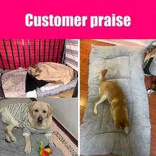 1 pieza Cama de perro y sofá de peluche extra grande resistente a la suciedad, cálida y cómoda para el invierno, colchoneta de poliéster gruesa y ultra suave adecuada para gatos y perros pequeños, medianos y grandes - Sofá rectangular adorable