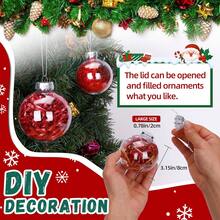 12 paquete de bolas de adorno de plástico transparente rellenables para Navidad, fiestas, bodas, decoración del hogar, decoraciones navideñas, pijamas navideños, regalos navideños, decoración navideña