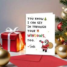 1PC, Funny Christmas Card For Men Women, Naughty Christmas Card For Family And Friends, Cheeky Christmas Gift Ideas For Him Her, You Know I Can Get In Through Your Windows, Too - one-size - View 5