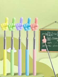 Retractable Teacher Pointer Stick LED Light Extendable Reading Pen Whiteboard Blackboard Piano Sheet Music Classroom Teaching Aid Presentation Baton Drawing Marker Gift Teachers Students Presenters 5 Colors Christmas Must Have - 彩色 - 查看 1