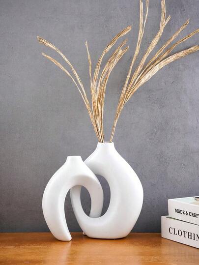 Ceramic Vase Set Flower Donut Moderne Vases Home Creative Wit Minimalism Tafel Living Room Entryway Bookshelf Mantel Centerpieces Shelf,Room ation view 2