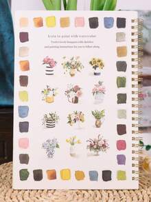 1 PC Sổ tay màu nước, Sổ tay màu nước hoa bó hoa cho người mới bắt đầu, Quà tặng cho người yêu hội họa, Sổ tay màu nước giải trí hàng ngày 5 lựa chọn khác nhau - Sách màu nước - Xem 8