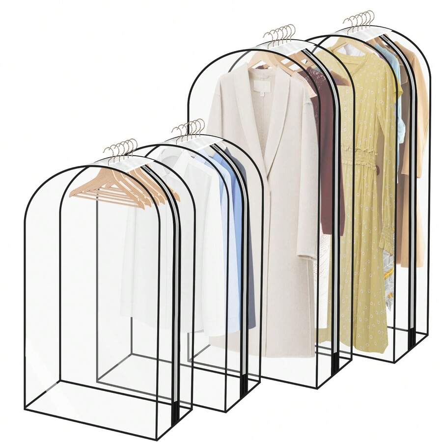 4 Pack Garment Bags With Zip, For Wardrobe, Suit Bags - 2pc 40in 2pc 60in - View 1