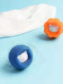 随机熊形宠物洗衣海绵,防宠物毛发去除剂,适用于洗衣机,可重复使用的烘干球,减少皱纹并节省干燥时间 - 彩色 - 查看 3