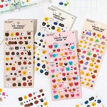 Pegatinas con diseños lindos, suaves y divertidos de patrones emocionales, material decorativo para cuentas de redes sociales