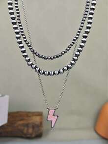 Collar colgante con rayo de imitación de perla y turquesa para mujeres, perfecto para fiestas, viajes y vacaciones - estilo 1 - Ver 20
