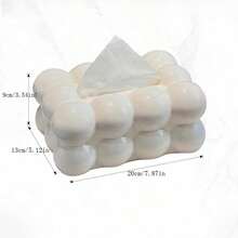 1pc Luxury Cotton Candy Tissue Box, High-End Home Living Room Dining Table Paper Towel Holder, Suitable For Vanity, Nightstand, Countertop, Home Office, Bathroom, Car