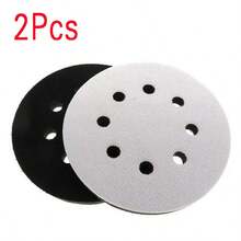 New 8-Hole Soft Sponge Interface Pad For Sanding Pads Hook & Loop - Black and White - View 8