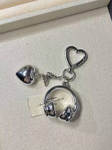 1 szt. Unisex INS Style Brelok do słuchawek muzycznych, kreatywny mini mikrofon z gitarą i nutami, unikatowy łańcuszek do telefonu, brelok do samochodu, festiwal muzyczny, prezent dla miłośnika muzyki, akcesoria do samochodu, brelok do torby, plecak do szkoły, uroczy gotycki Y2k