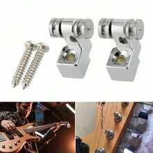 4x Roller String Retainer Trees For Stratocaster Telecaster Electric Guitar - 銀色 - 查看 3