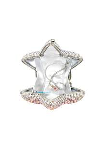 Micro Jewelry Designer Women's Shiny Crystal Star Clutch Bag, Unique Crystal Evening Bag, Luxury Chain Handbag, Suitable For Weddings, Galas And Other Occasions, The Best Gift For Her - Màu Hồng baby - Xem 6