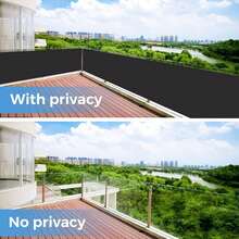 Opaque Privacy Fence, Waterproof Balcony Privacy Screen Cover - UV Protection, Suitable For Apartment Railings, Outdoor Patios, Platforms, Porches (Black) - màu đen - Xem 2