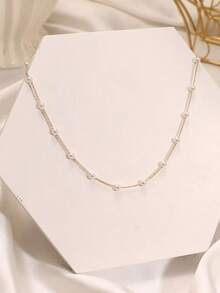 1pc Minimalist Fashion Faux Pearl Collarbone Extension Chain For Women